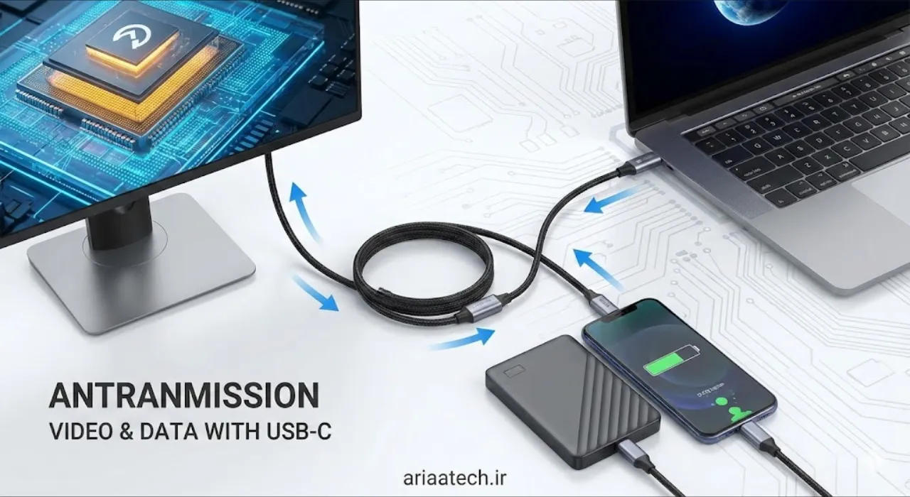 اتصال گوشی و لپ تاپ به مانیتور از طریق کابل تایپ سی با کیفیت